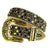 Luxe Premium Studded Rhinestone Belt Black/Gold